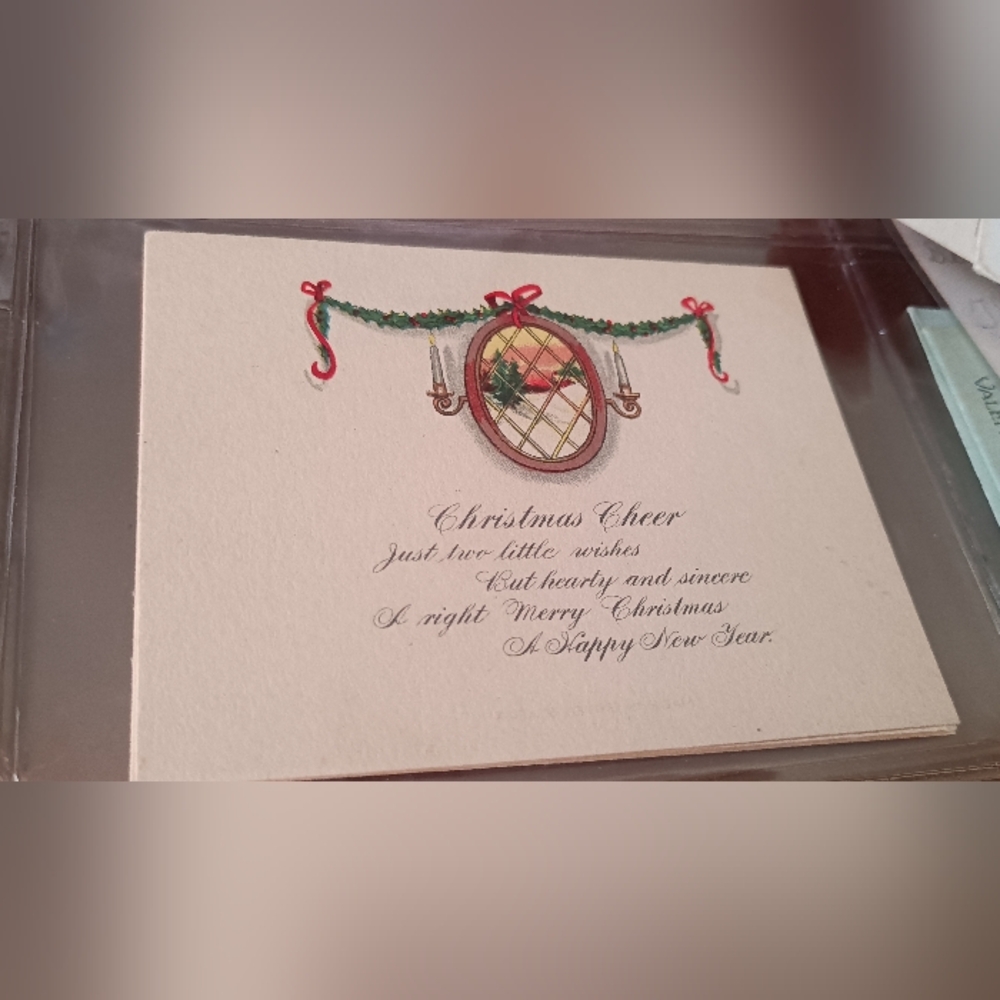 vintage Christmas post card 4 3/8 x  3 1/2
